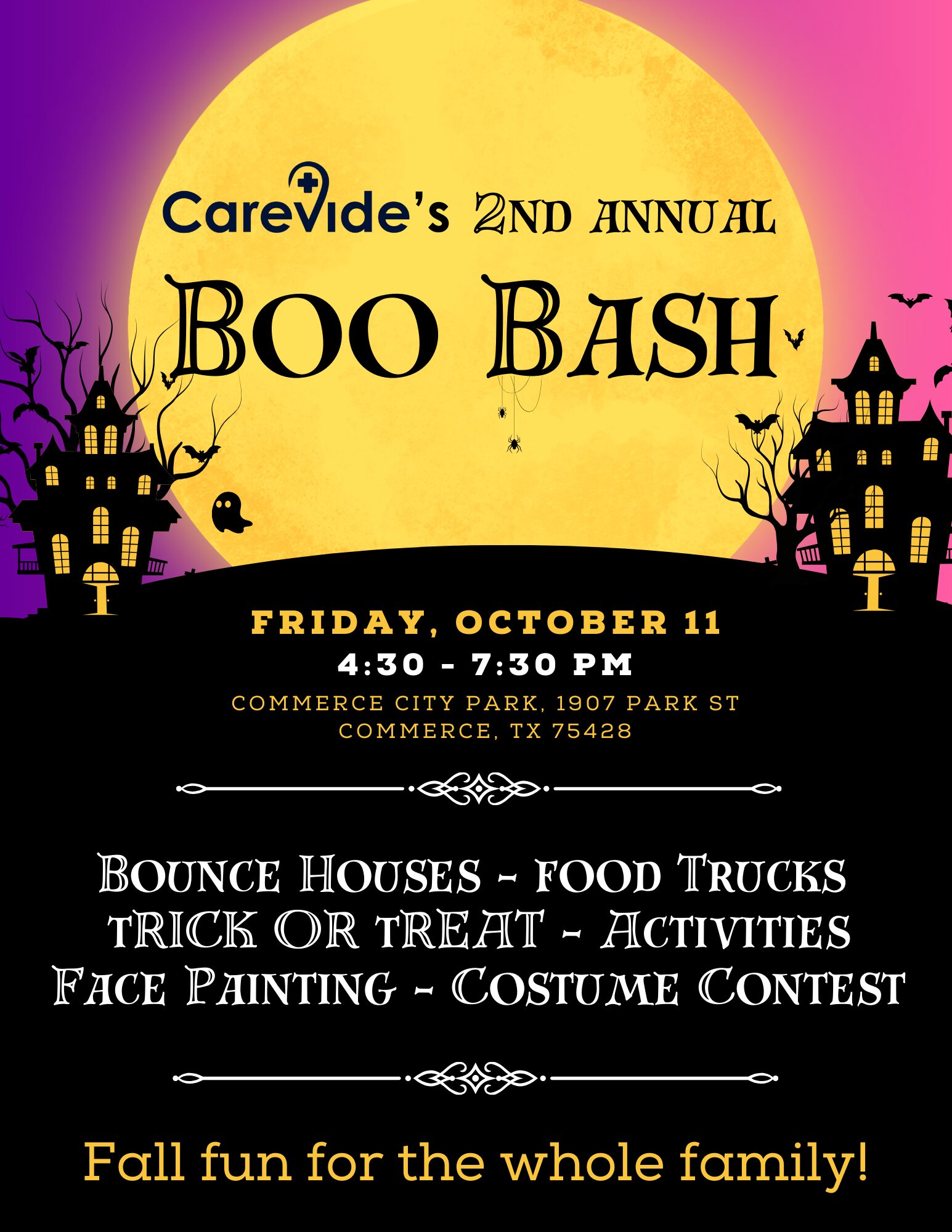 Carevide's 2nd Annual Boo Bash 7 2024 Boo Bash Flyer 1